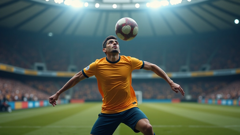 لاعب يسجل هدفاً برأسية