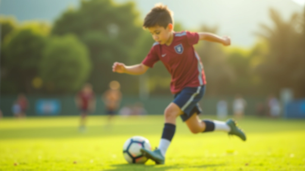 لاعب شاب يتدرب على التحكم بالكرة والمراوغة